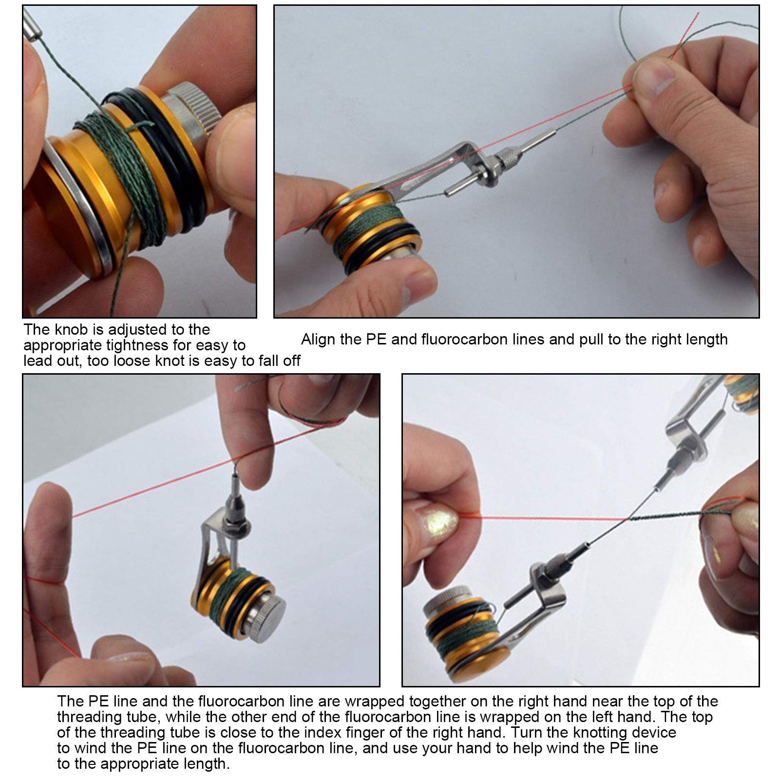 HERCHR Fishing Bobbin Knotter gold top view highlights lightweight, durable construction