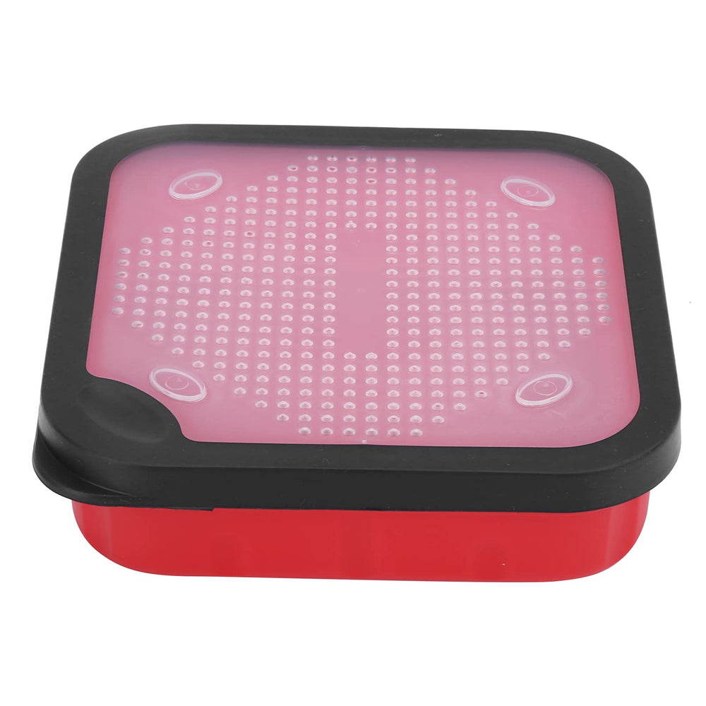 HERCHR live bait holder front view with air-hole lid for fresh bloodworms