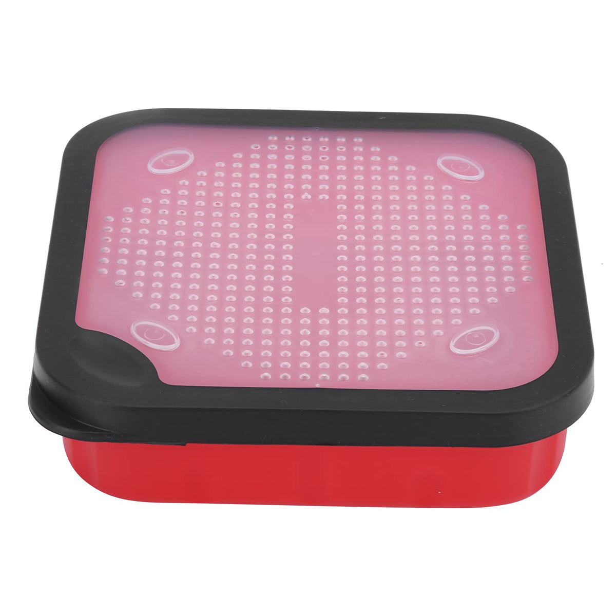 HERCHR live bait holder front view with air-hole lid for fresh bloodworms