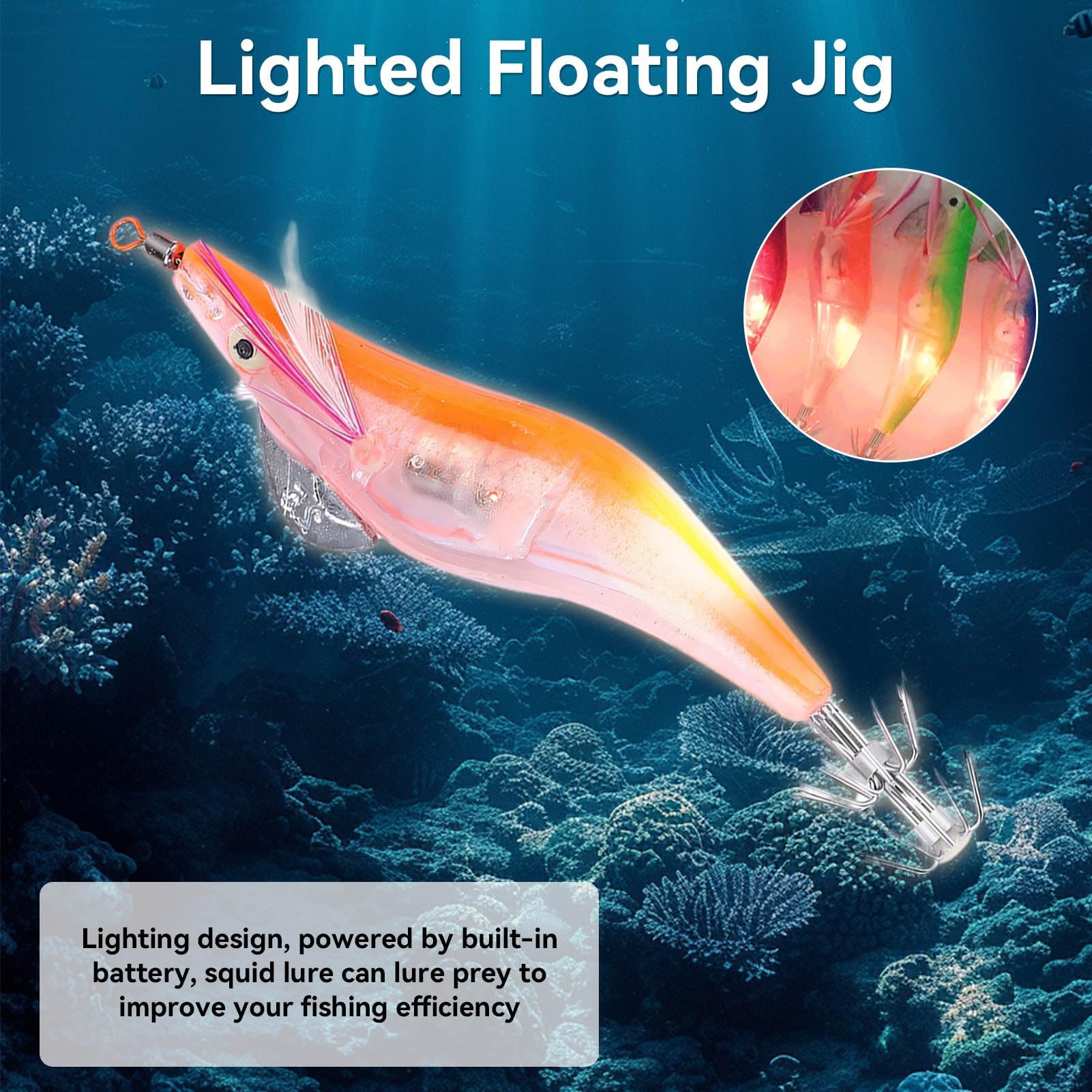 HERCHR squid bass trout jig for freshwater and saltwater