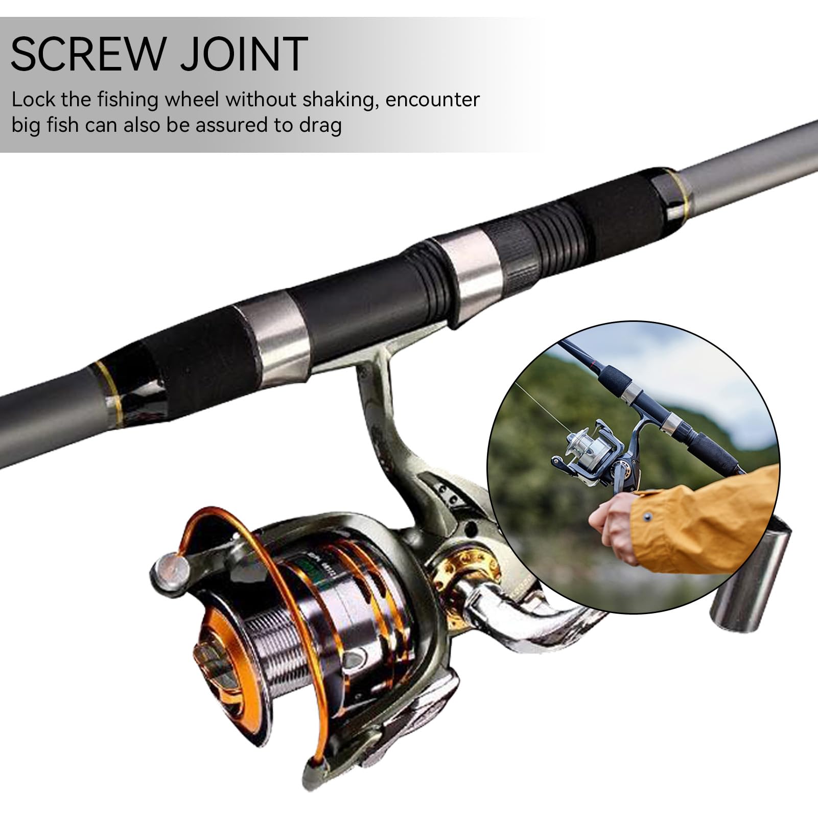 Reel feet securing area on the rod seat