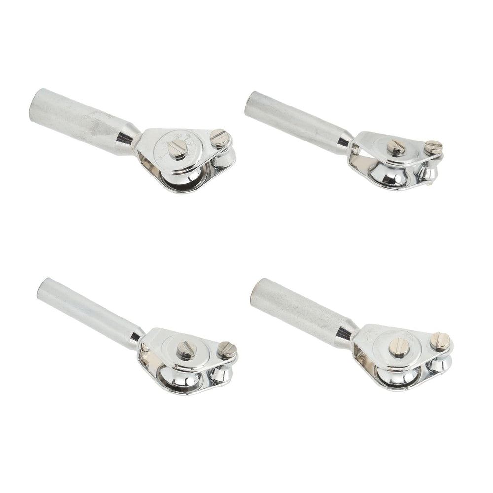 Close-up of the double pulley roller tip on the fishing rod