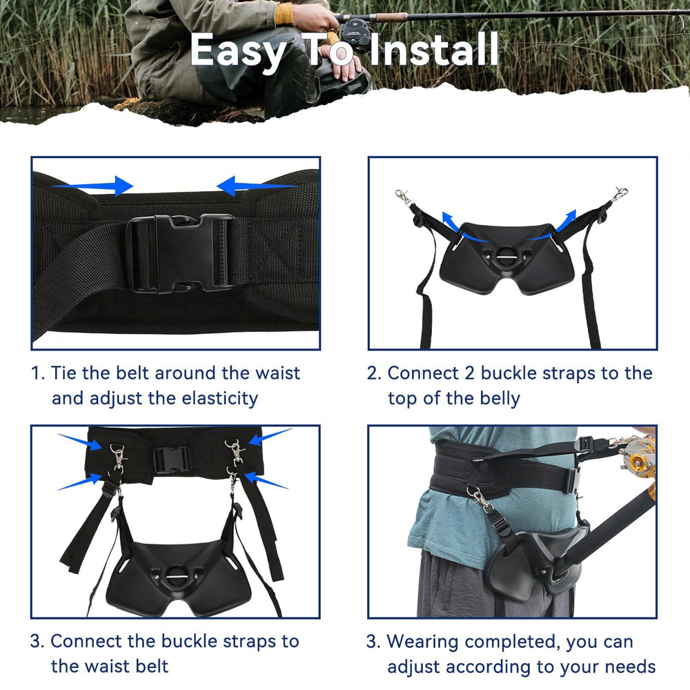HERCHR padded back support provides extra comfort during long fishing sessions.