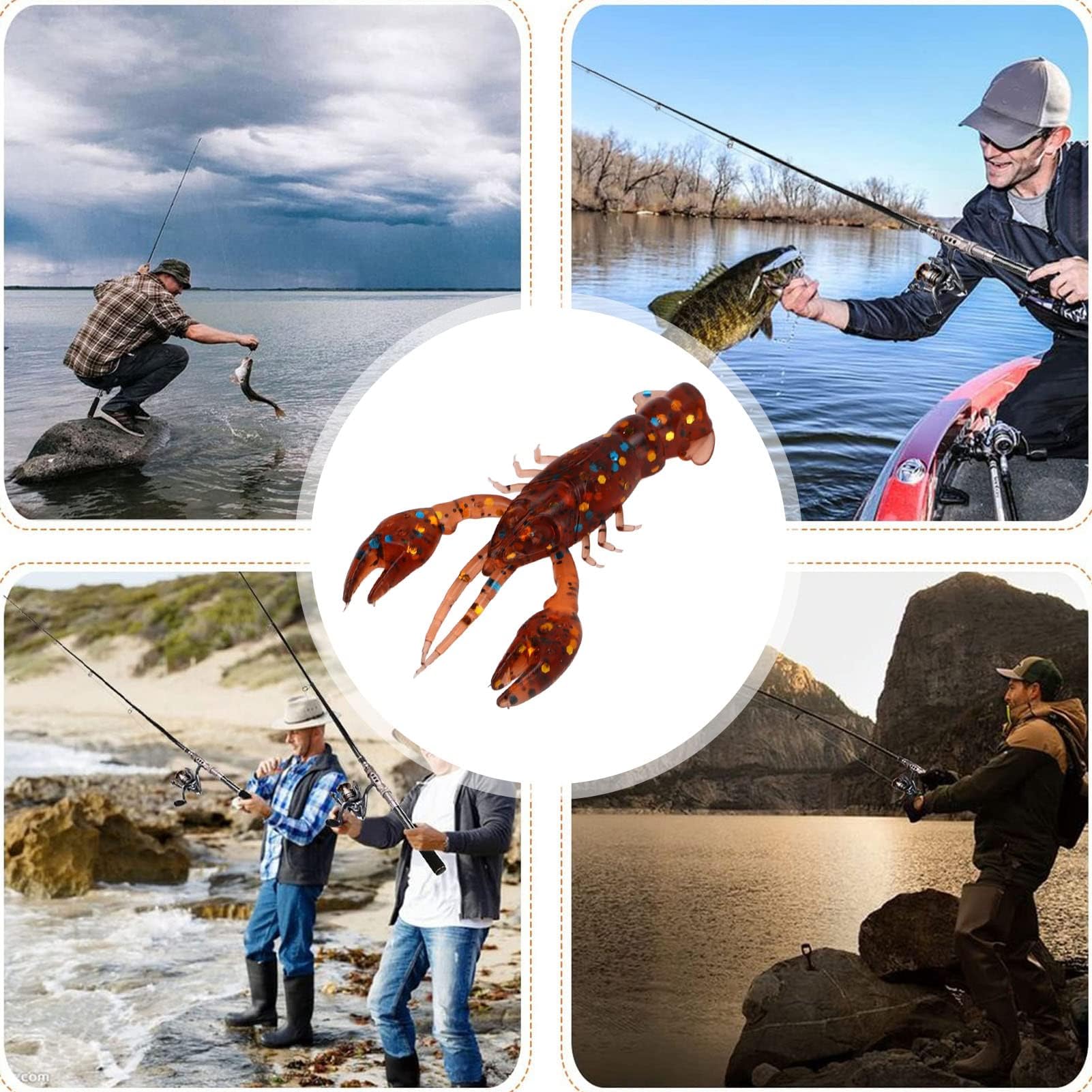 HERCHR brown crawfish lure shows lifelike motion to attract bites