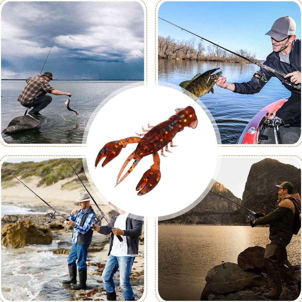 HERCHR brown crawfish lure shows lifelike motion to attract bites