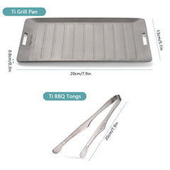 HERCHR titanium grill pan flat in compact backpacking setup