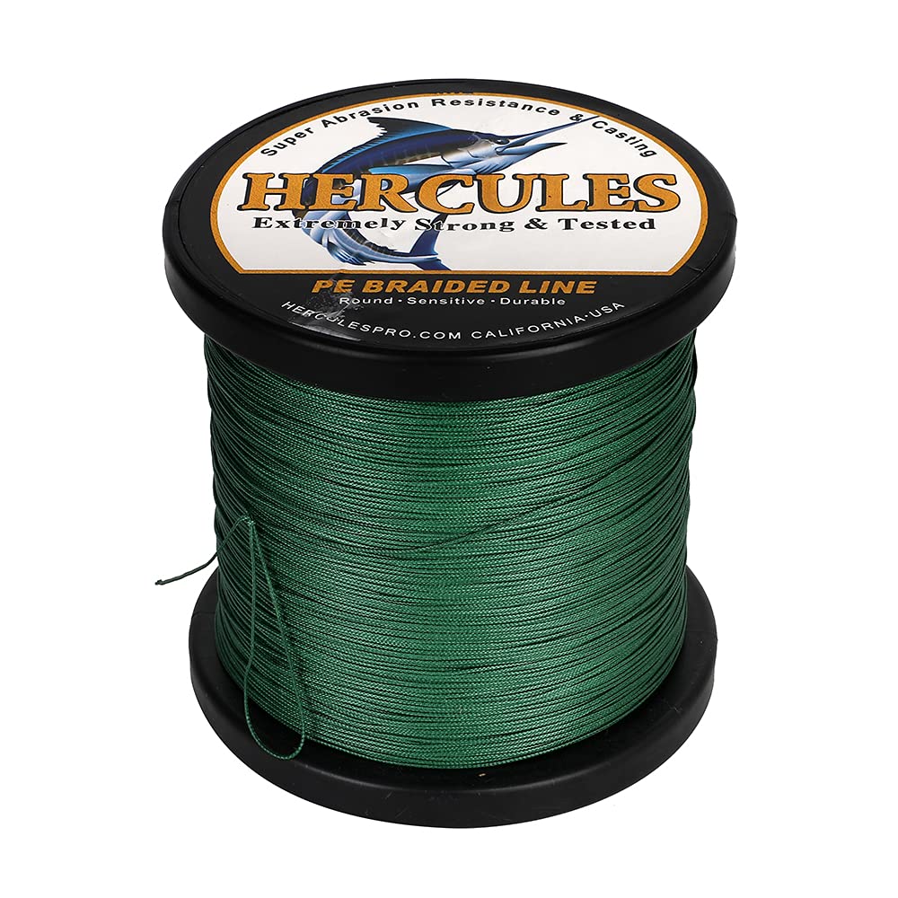 HERCULES braided line 12-strand spool closeup shows smooth construction for long casts.