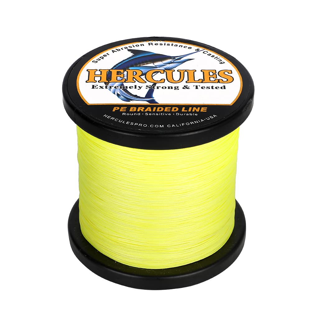 HERCULES braided line closeup shows 12 strands for smooth casts and high strength.