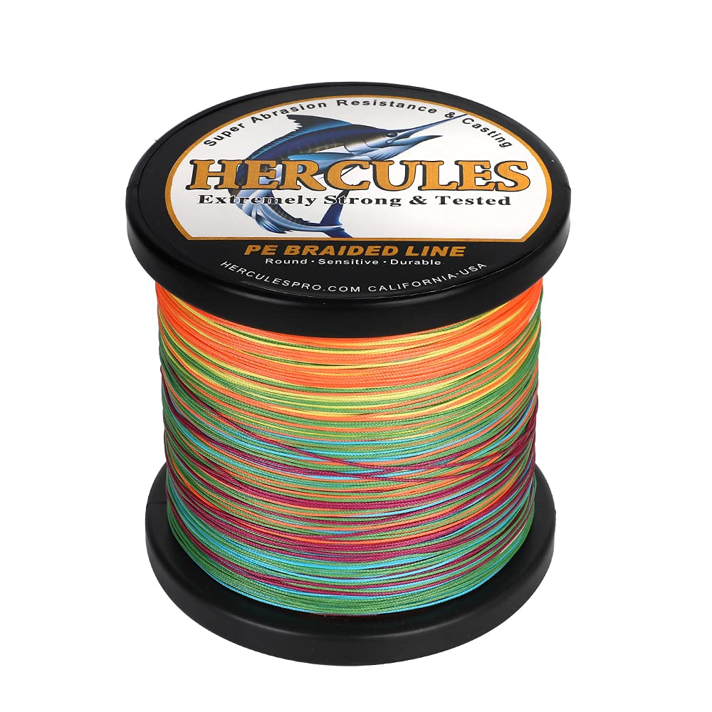 HERCULES braided line closeup shows smooth 12-strand braid for long casts.