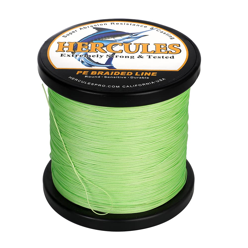 HERCULES braided line close-up shows 12-strand construction for smooth casts.