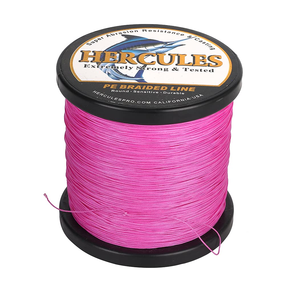 HERCULES braided line close-up shows 12 strands for smooth casting and sensitivity