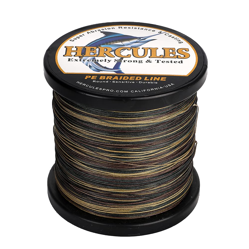HERCULES braided line 12-strands spool demonstrates smooth construction for longer casts.