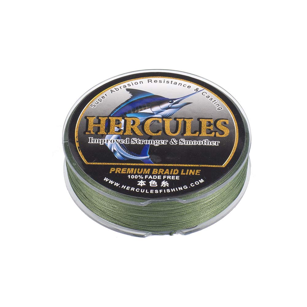 HERCULES braided line green color blends with water and keeps fishable visibility in low light.