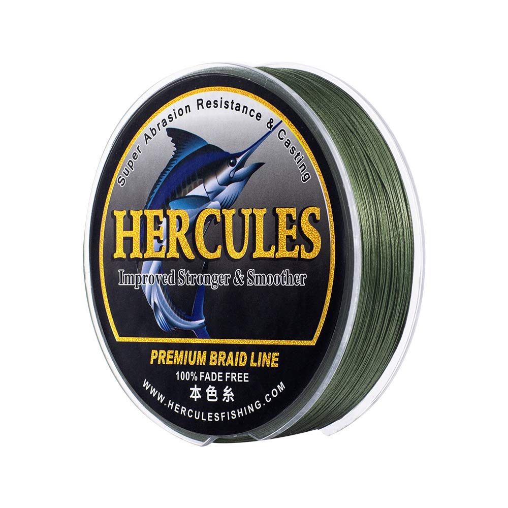 HERCULES braided line not fade packaging shows durable, color-stable performance for all-weather fishing.