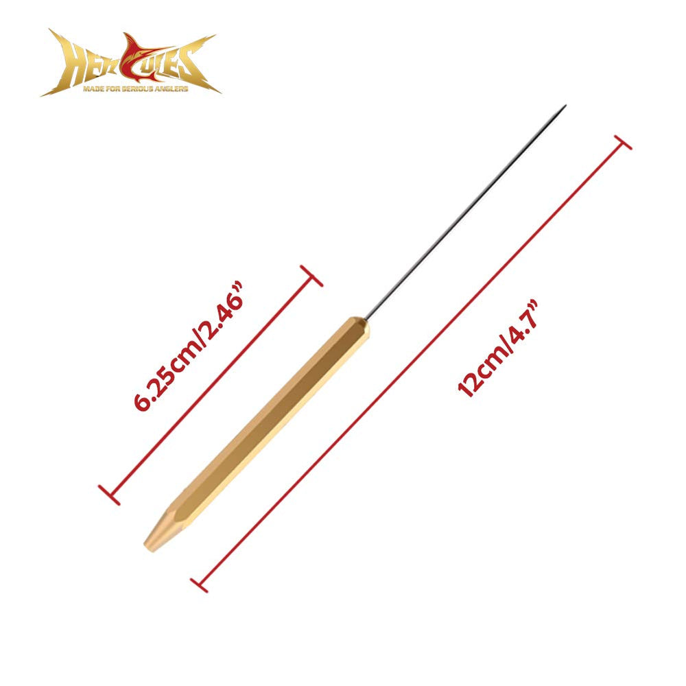 HERCULES fly tying bodkin with half-hitch tool for quick wraps.