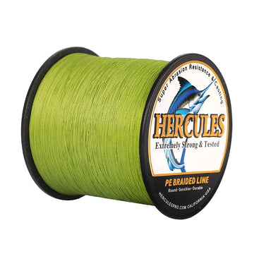 HERCULES line on reel shows army-green braid and 80 lb strength for reliable casts.