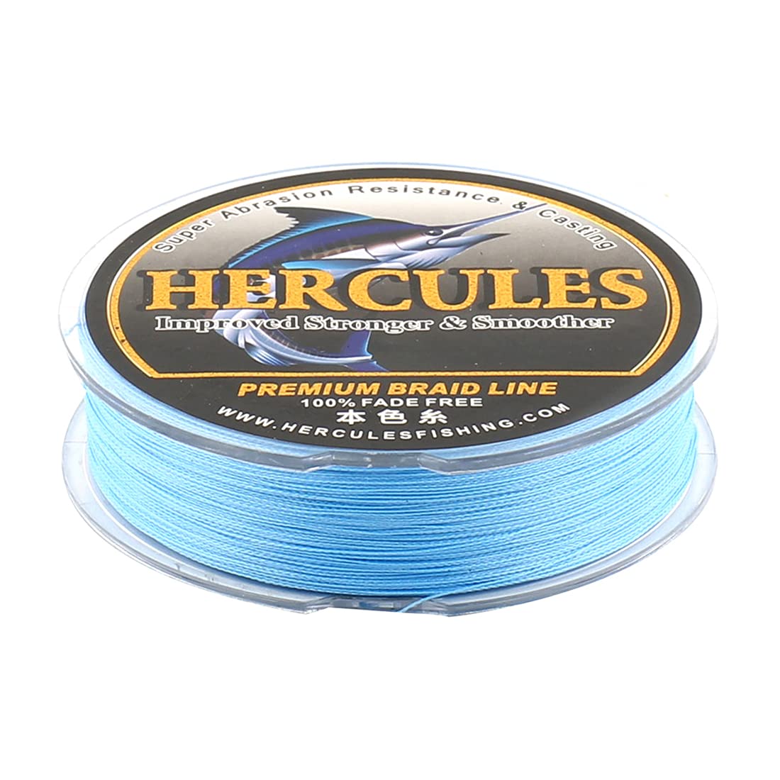 HERCULES blue braided line suitable for saltwater and freshwater use.
