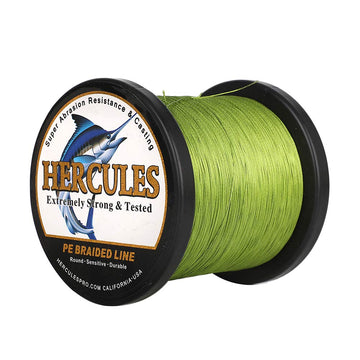 HERCULES Super Cast braided line spool in army green for long-distance saltwater use