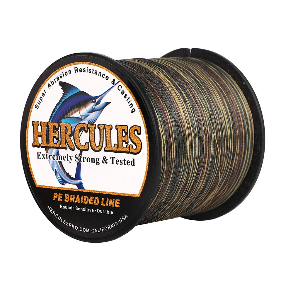 HERCULES Super Cast braided line spooled in camouflage for long-range casting