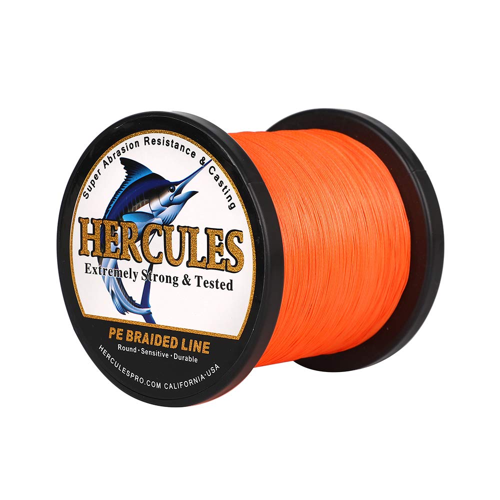 HERCULES orange spool of Super Cast braided line enables smooth casting distance