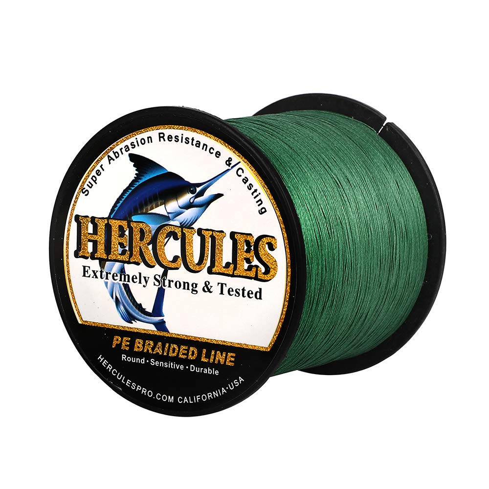 HERCULES Super Cast 1000m spool shows smooth braid for long casts.