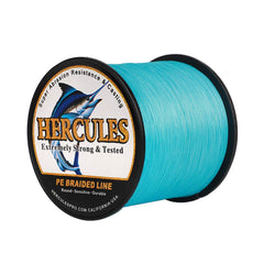HERCULES Super Cast 300M braid closeup shows diamond weave for smooth casting and sensitivity