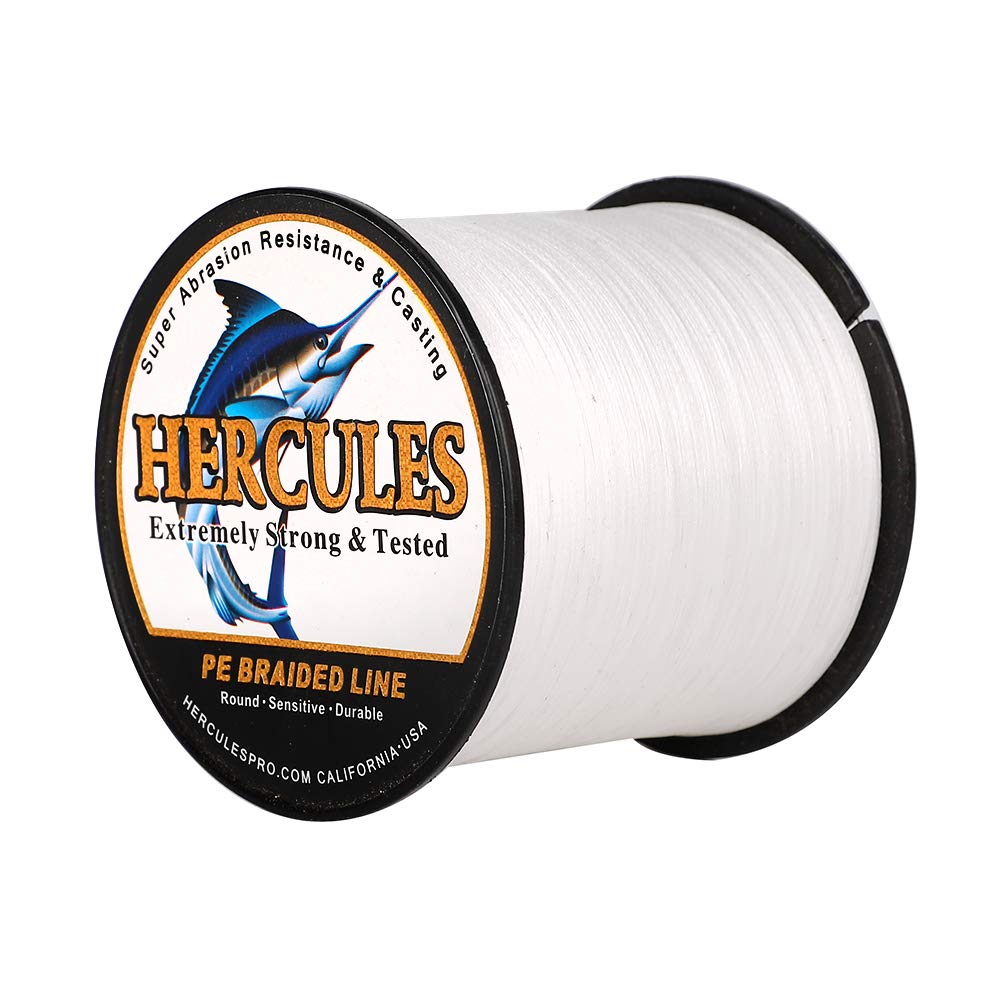 HERCULES Super Cast white spool shows long-distance casting potential for saltwater and freshwater