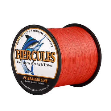 HERCULES Super Cast braided line closeup highlights diamond weave for durability and smooth casting