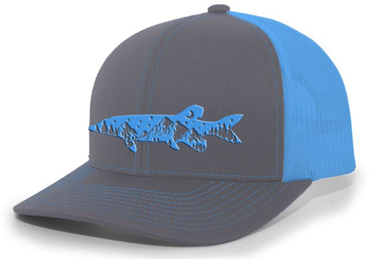 Heritage Pride freshwater fish forest mountain hat with breathable mesh back for outdoor comfort.