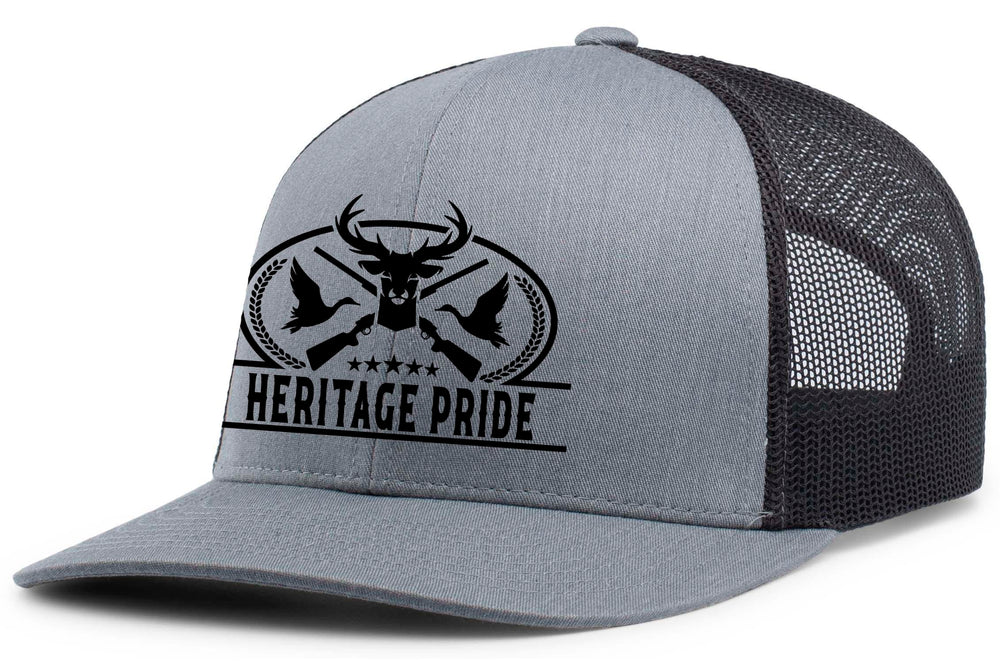 Heritage Pride mesh-back trucker hat showing ventilation for long outdoor days