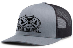 Heritage Pride mesh-back trucker hat showing ventilation for long outdoor days