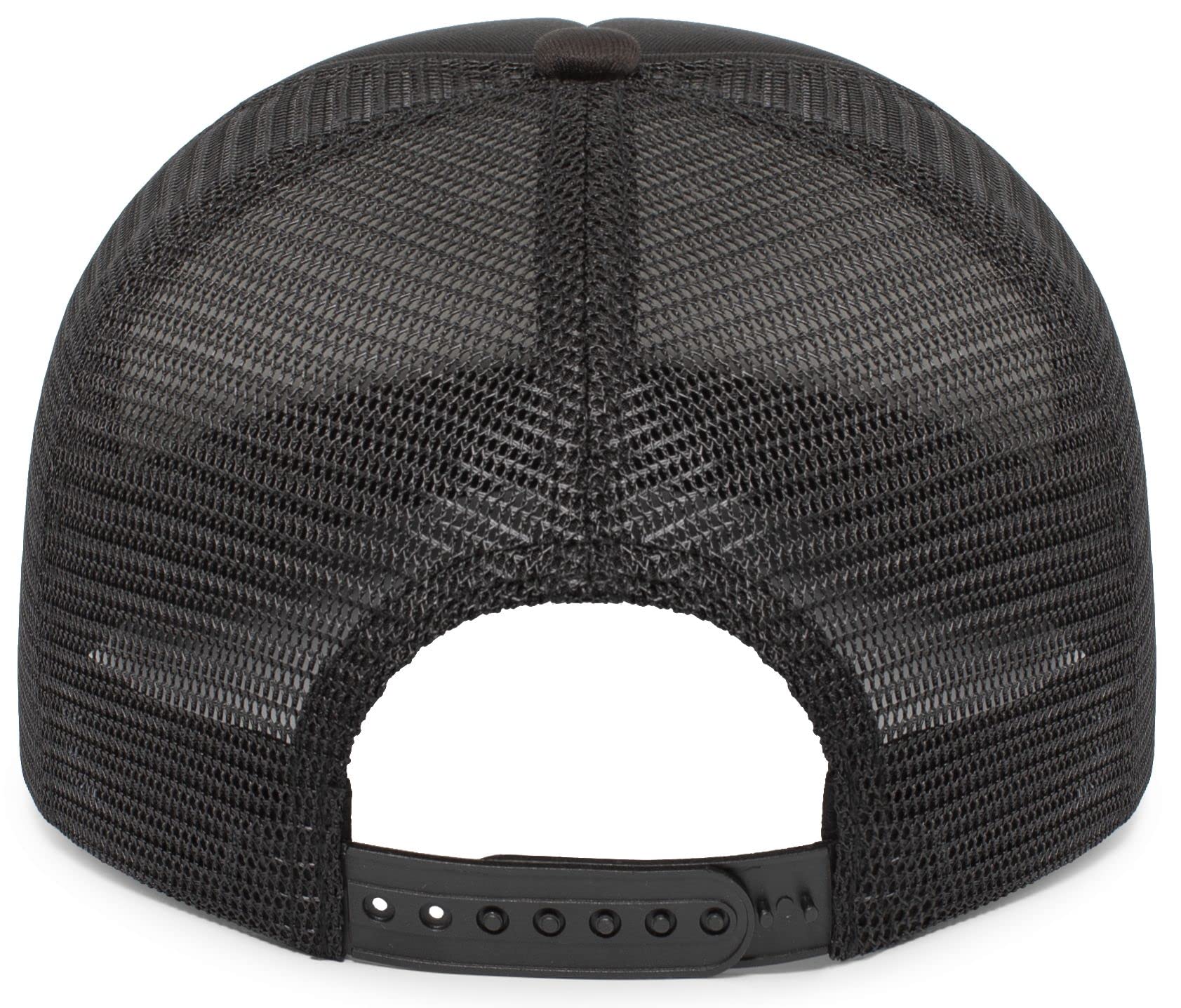 Heritage Pride trucker cap foam front mesh back offers breathable comfort on warm days.