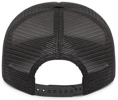 Heritage Pride trucker cap foam front mesh back offers breathable comfort on warm days.