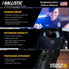 Hero's Pride Ballistic Deluxe Duty Belt buckle closeup, Cobra Pro Style.