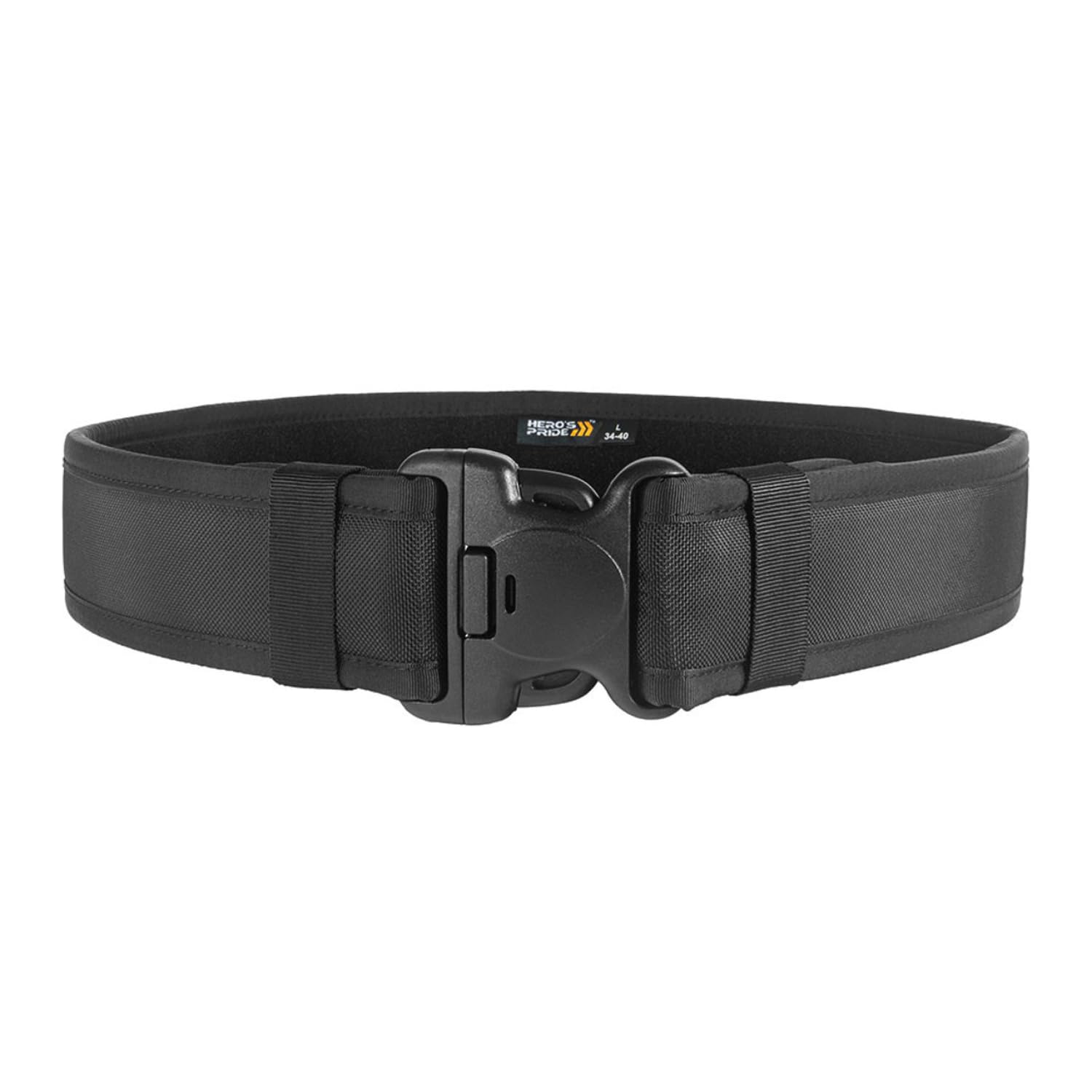 Hero's Pride Ballistic Deluxe Duty Belt front view with secure triple-lock buckle.