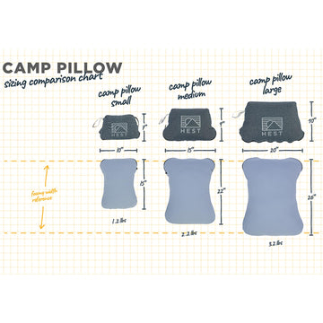 HEST Camp Pillow Large close-up of travel cover highlighting compact packing.