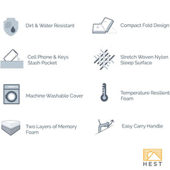 HEST Dually Short waterproof and dirt-resistant material protects gear during outdoor sleep