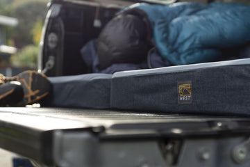HEST Dually Wide 72x60 inches sleeping area accommodates two adults and a small dog.