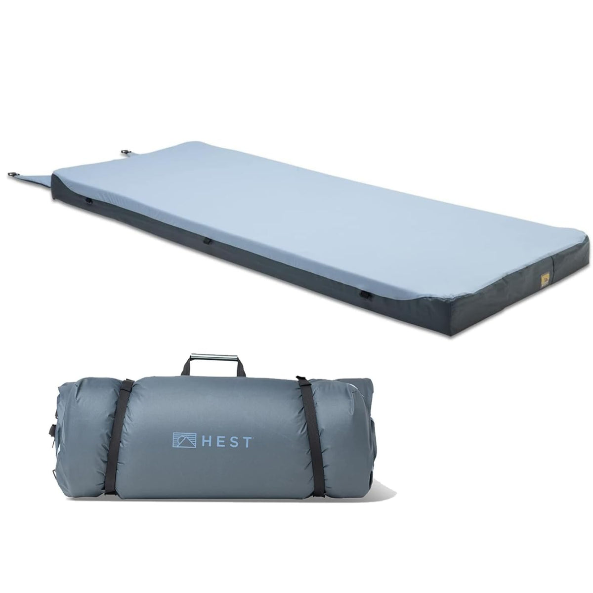 HEST Foamy mattress roll for easy camping transport and setup.