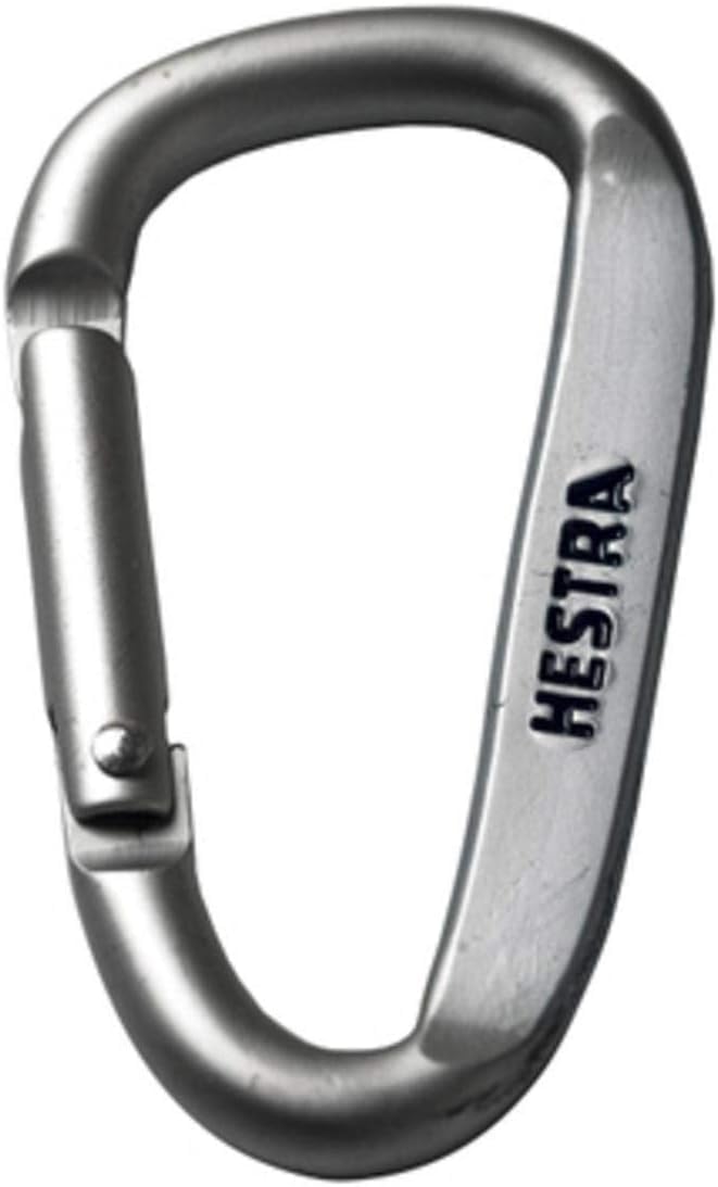 Hestra Carabiner 50mm for glove hanging with white finish keeps gear organized.