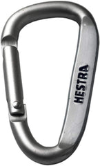 Hestra Carabiner 50mm for glove hanging with white finish keeps gear organized.