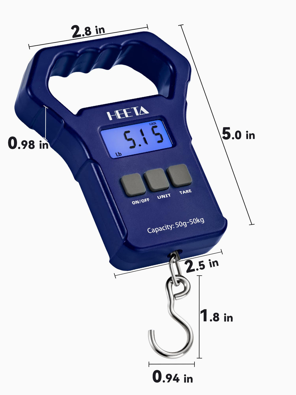 Blue backlit display for day and night reading