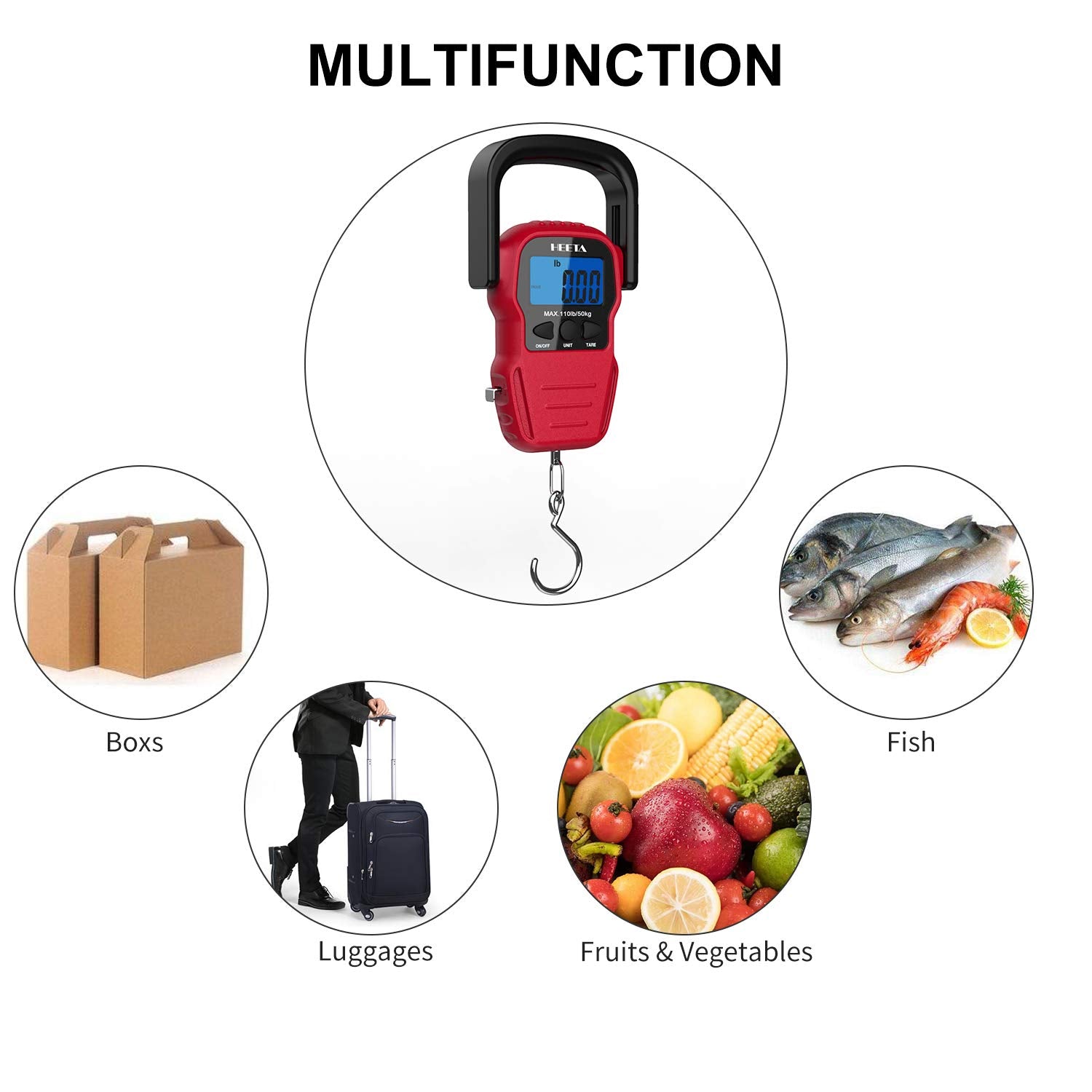 Packaged HEETA fish scale with batteries included