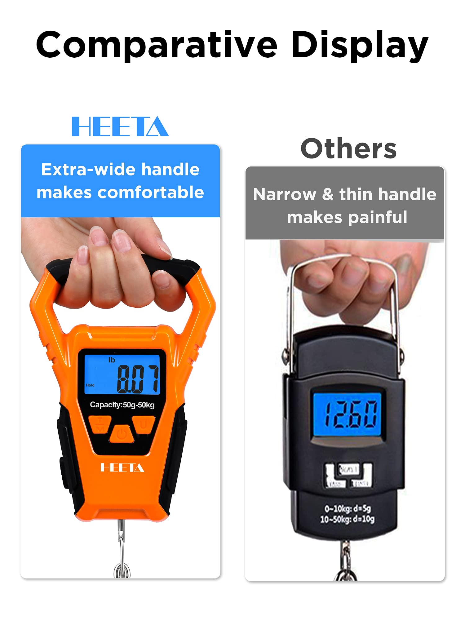 Tare and zero function on HEETA fishing scale