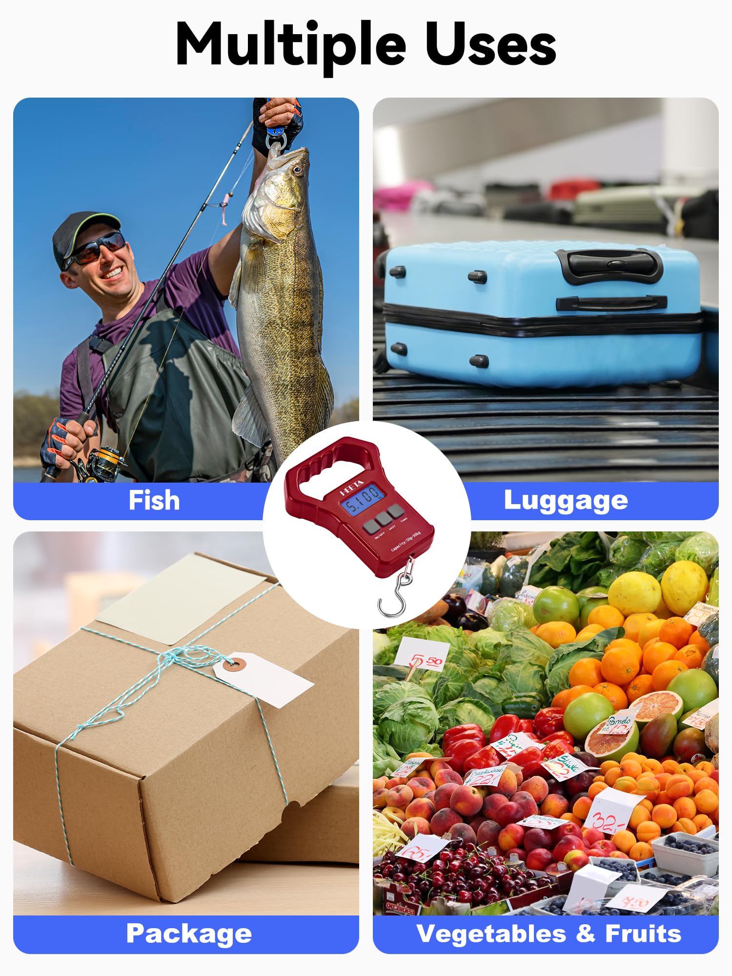 Compact portable scale for travel and fishing