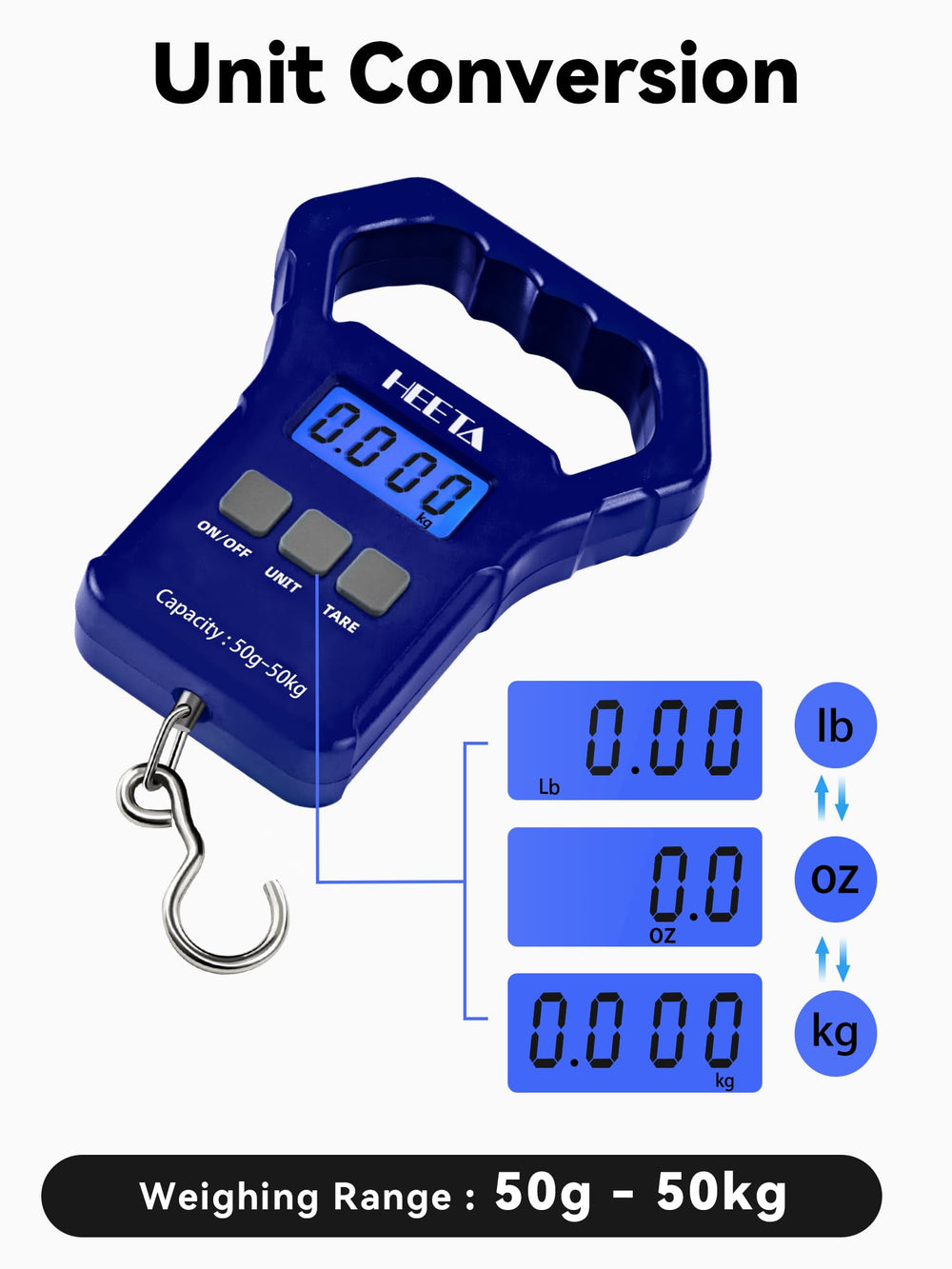 HEETA scale showing large non-slip handle