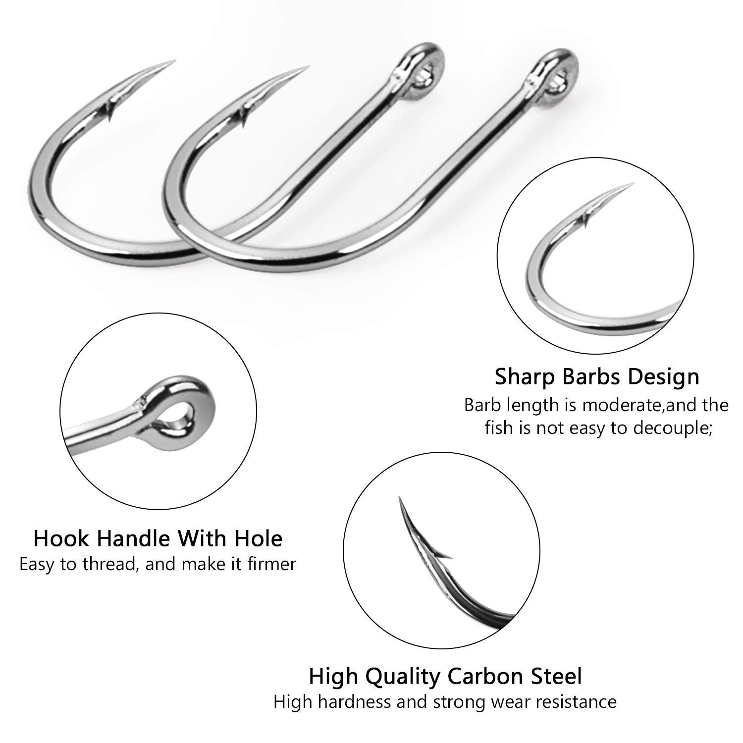 Close-up of worm hooks showing sharp points