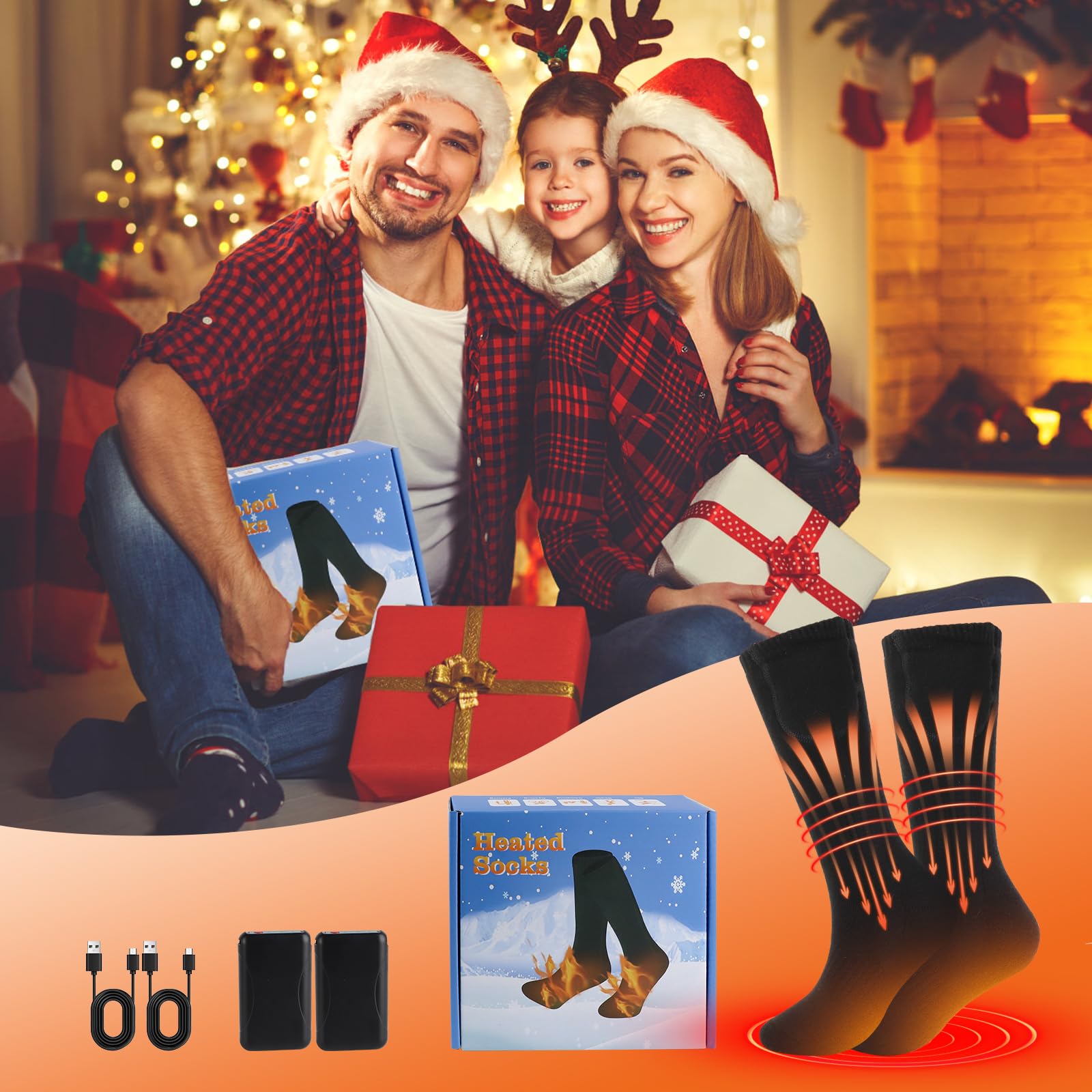 Hettluo heated socks ergonomic design supports comfortable wear