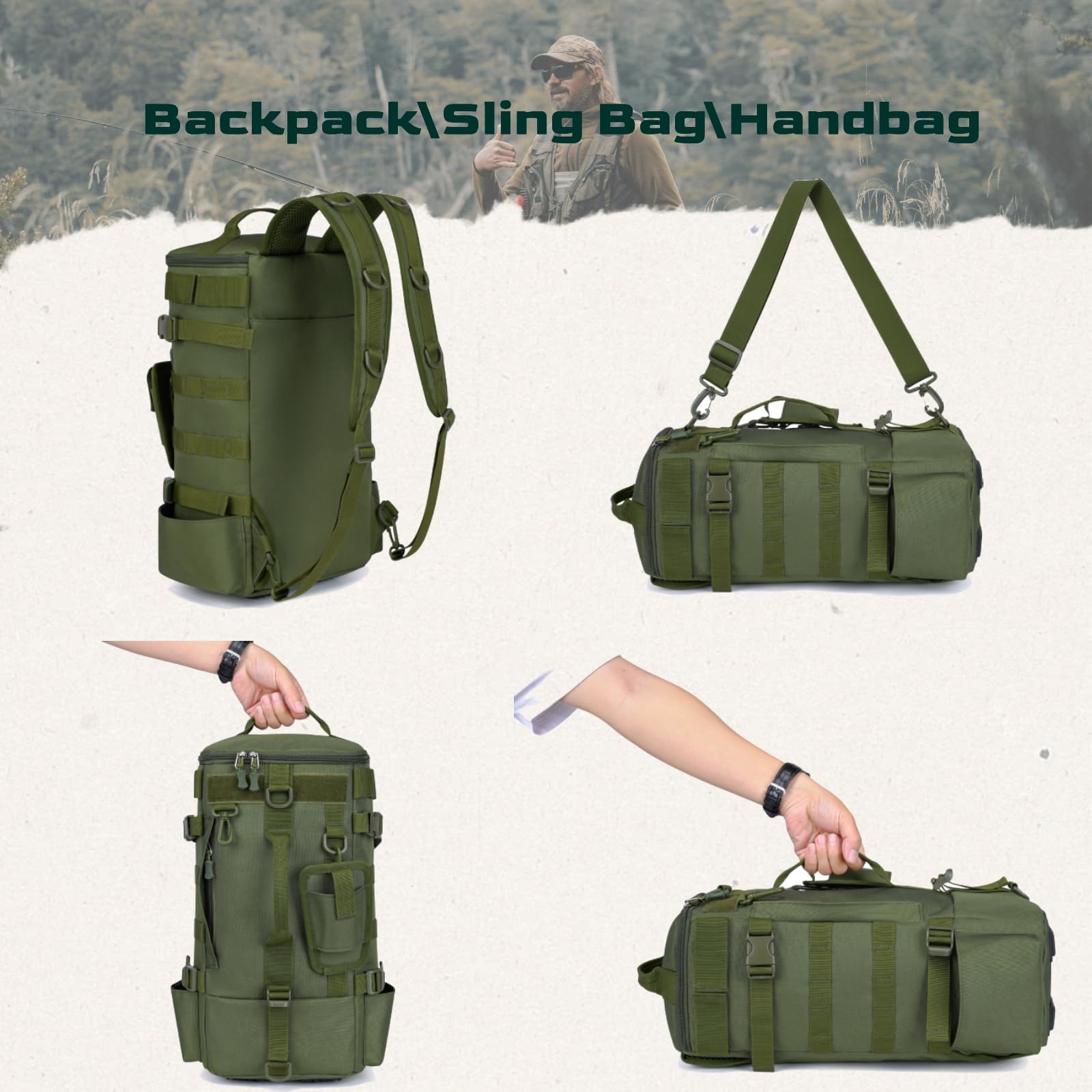 Carrying options: backpack, satchel, and handbag