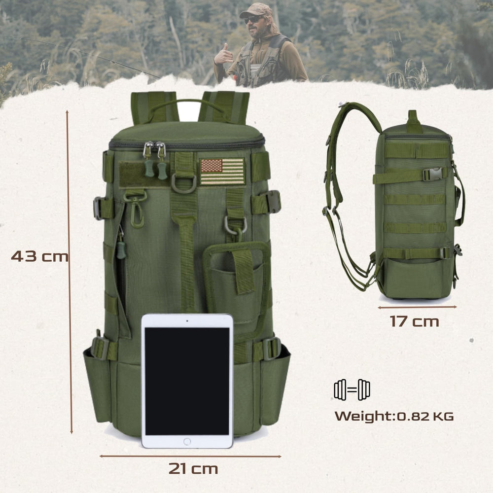 Outdoor-ready shot of Hevio Fishing Backpack in natural setting